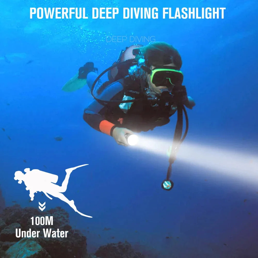 Linterna de Buceo LED Impermeable IP68