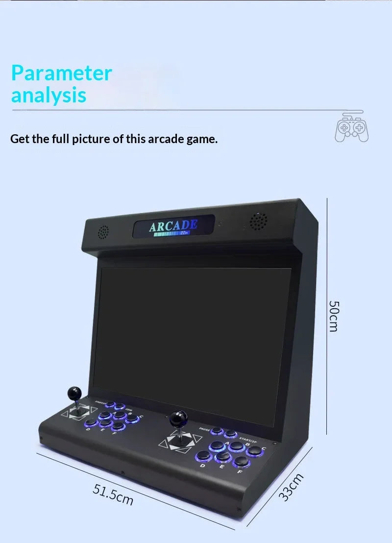 Máquina de juegos de 22 pulgadas, máquina de juegos arcade de escritorio, máquina arcade integrada para el hogar, más de 23000 juegos, compatible con varios idiomas