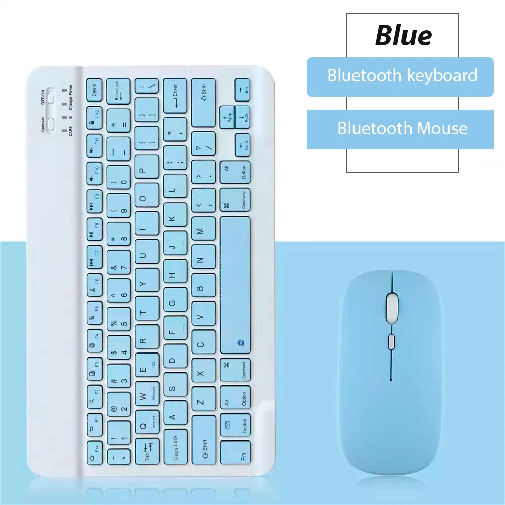 Teclado inalámbrico Bluetooth Universal para teléfono móvil, tableta, teclado y ratón, Mini teclado Bluetooth, accesorios para teclado Ipad