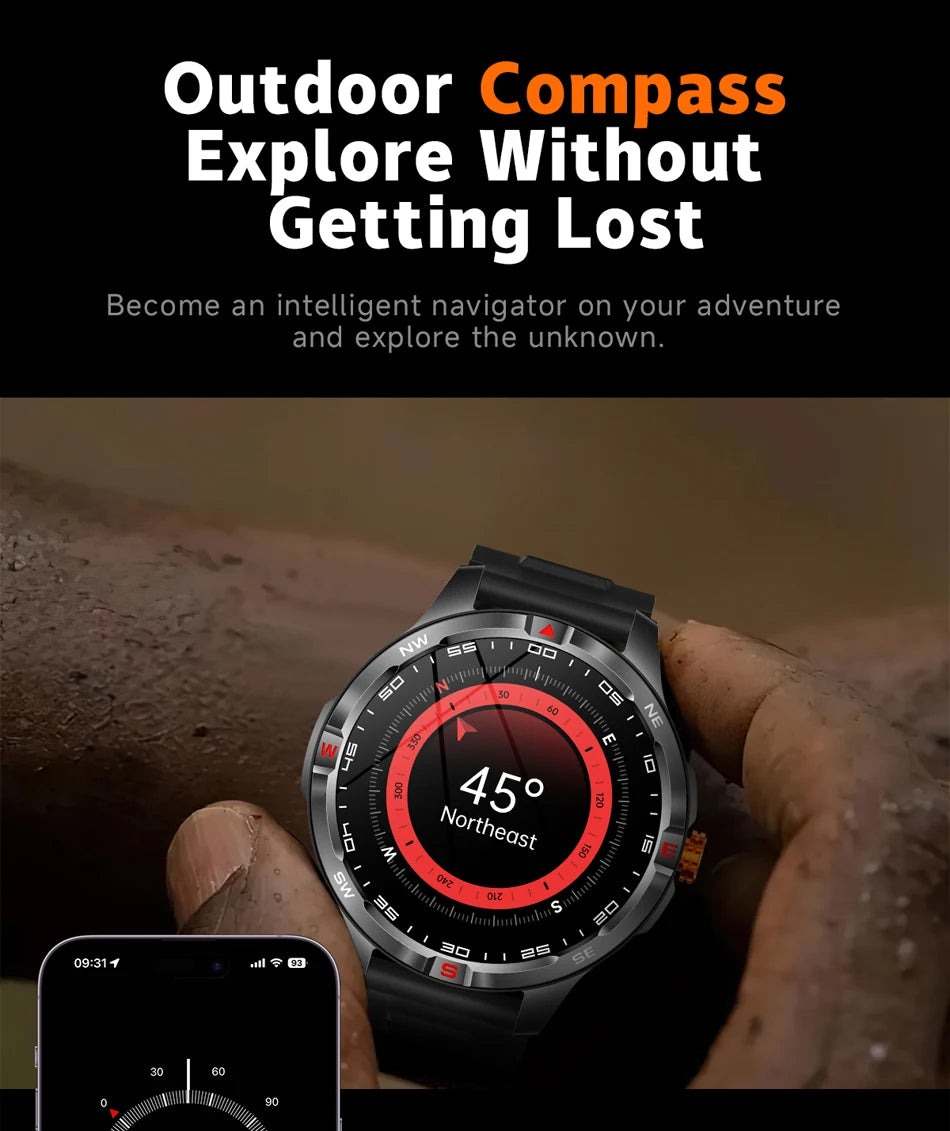 Reloj Inteligente GPS Brújula Bluetooth Deportivo