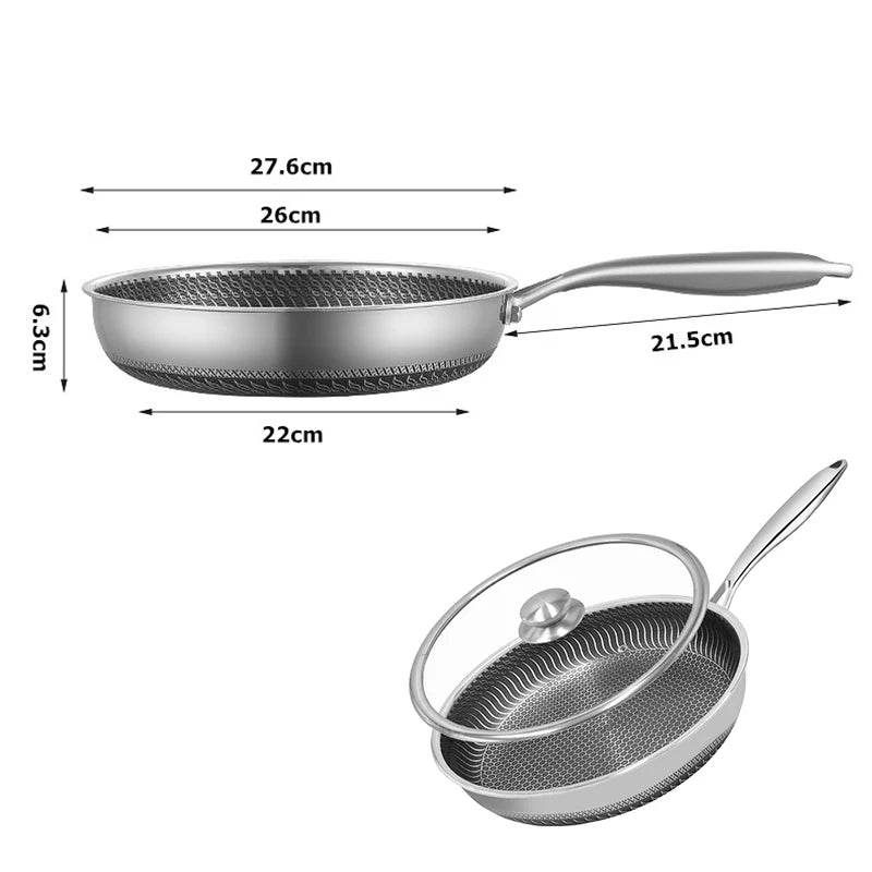 LMETJMA Sartén Antiadherente de Acero Inoxidable