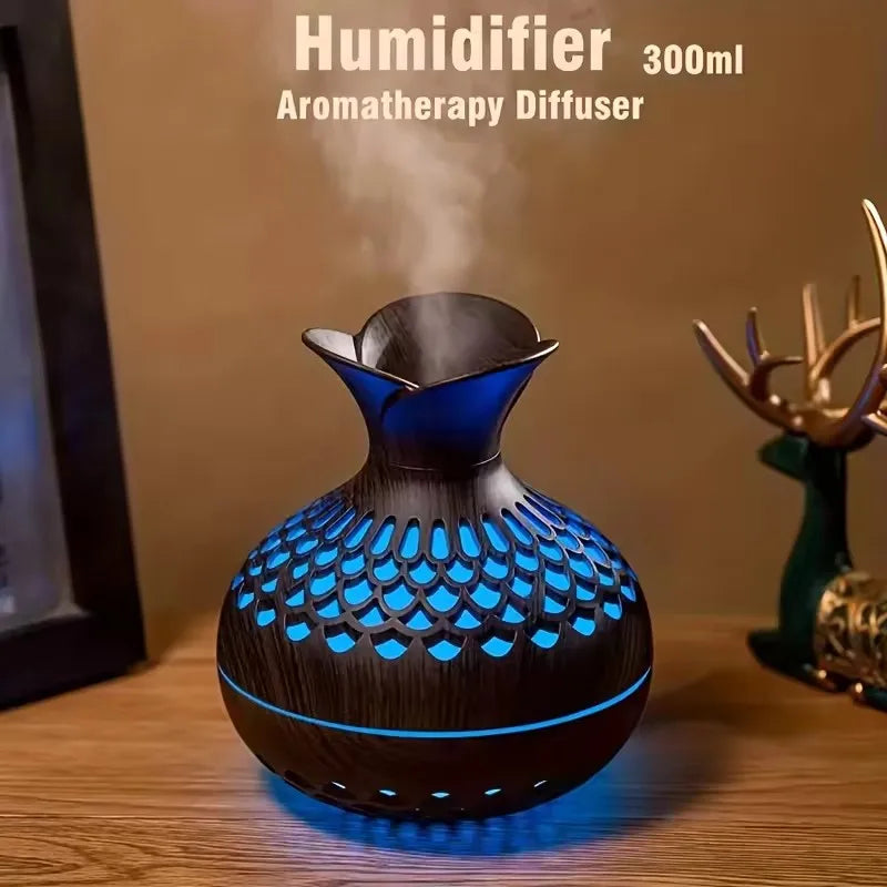 Humidificador ultrasónico USB 300 ml con difusor de aromas y luz nocturna