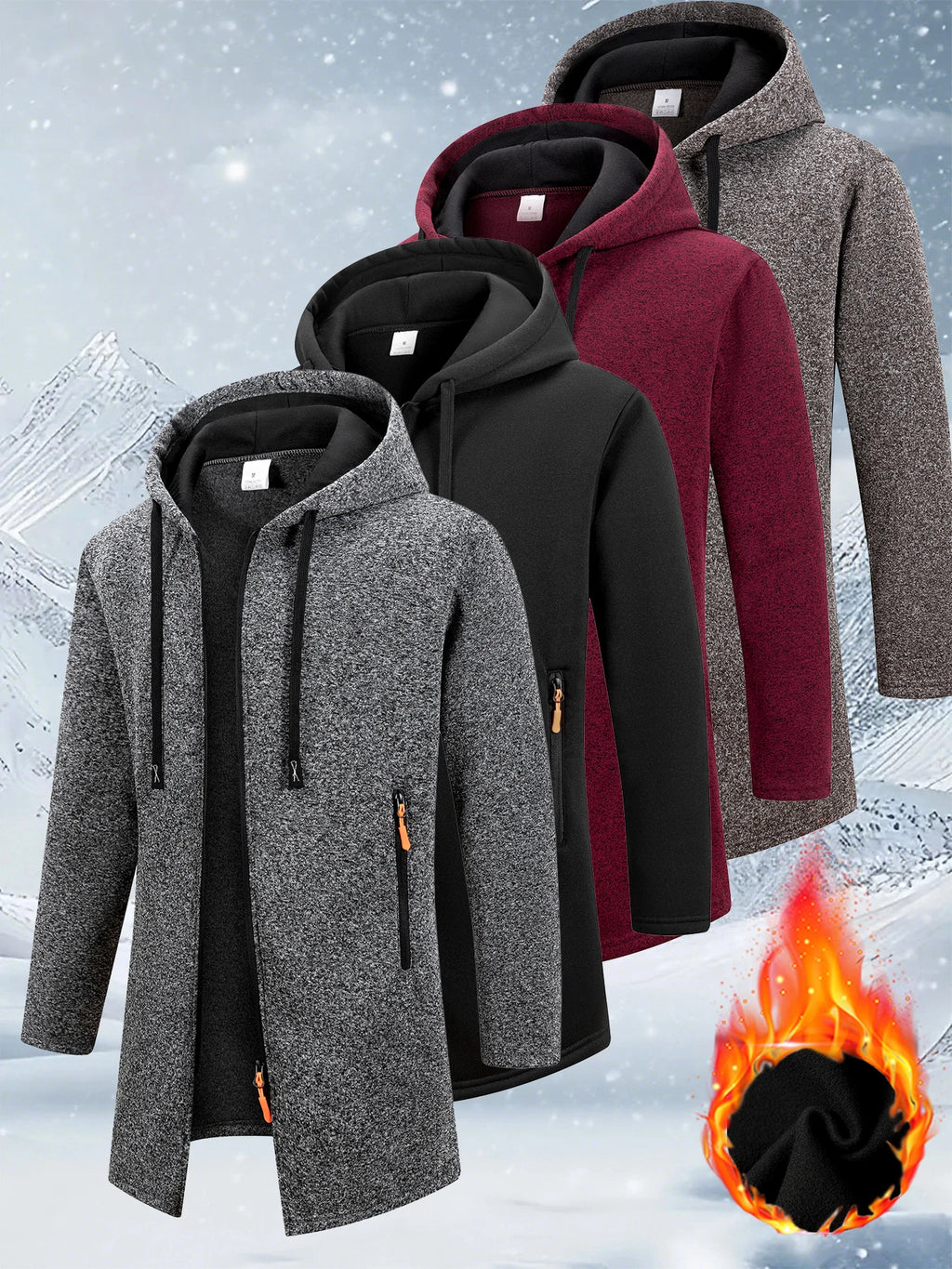 Chaqueta con Capucha y Cremallera para Hombre – Abrigo Polar