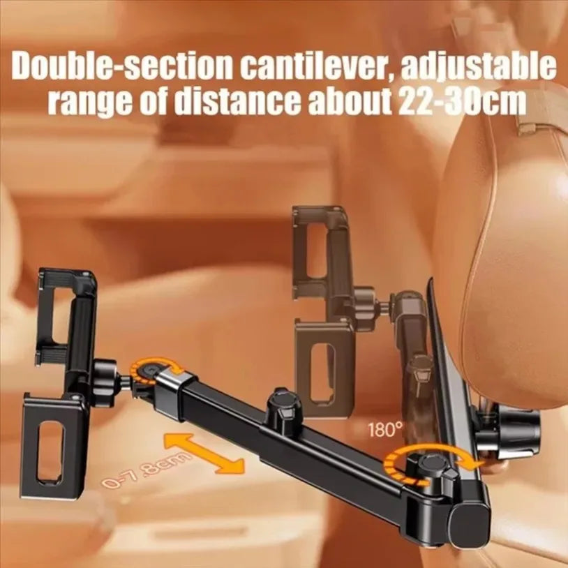 Soporte Giratorio de 360 Grados X49A para Reposacabezas de Coche, para Teléfonos/Tabletas de 6-12.9 Pulgadas, Soporte Telescópico Giratorio para Coche