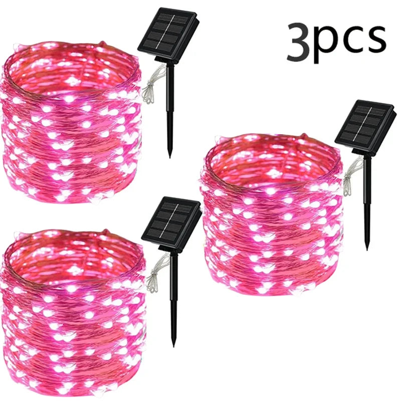 Guirnalda de Luces LED Solares para Jardín 8 Modos Impermeable