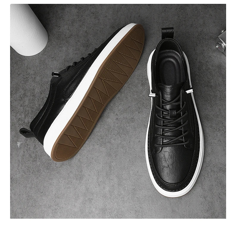 Zapatos de cuero genuino para hombre de marca, cómodas plantillas de suela blanda, zapatos Oxford informales para hombre, calzado deportivo para exteriores