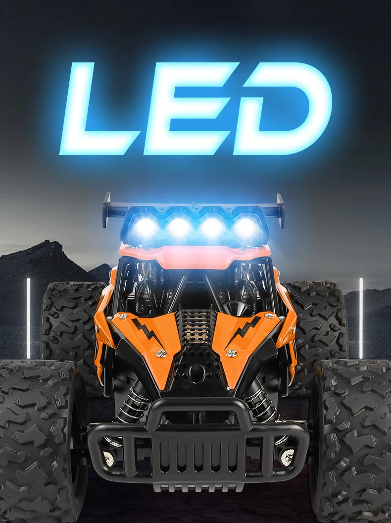 Coche RC 1:16 con Luces LED, Todoterreno, Vehículo de Escalada