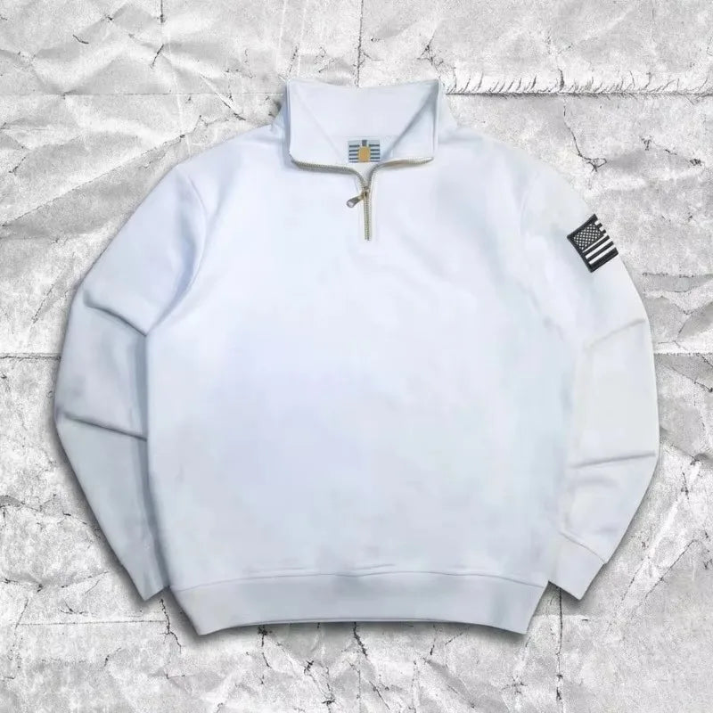 Sudadera Y2K con Cremallera, Bordada, Vintage Americana, Unisex