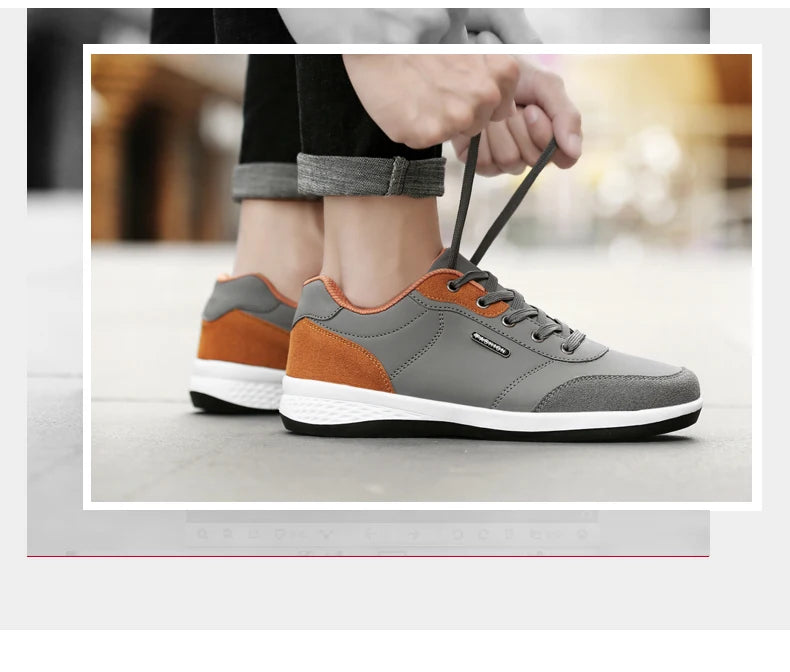 Zapatos YRZL para hombre, zapatillas impermeables para caminar para primavera y otoño, zapatos deportivos de cuero para hombre, zapatillas cómodas antideslizantes para hombre