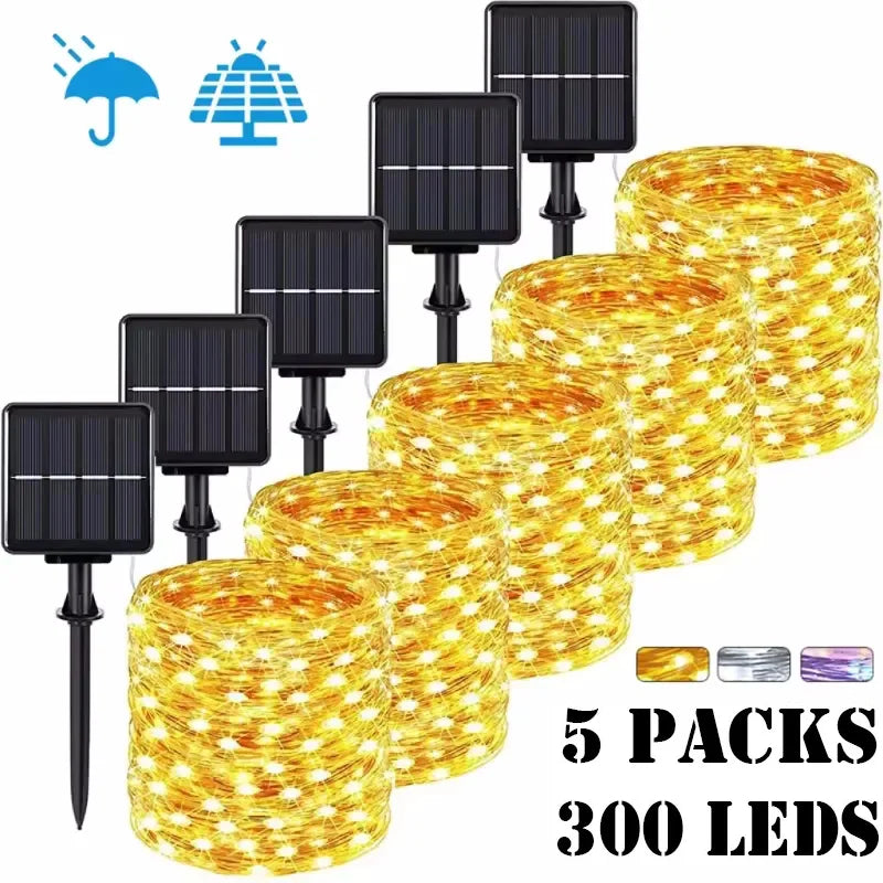 Guirnalda LED Solar para Jardín 7-32M - Impermeable IP65 8 Modos