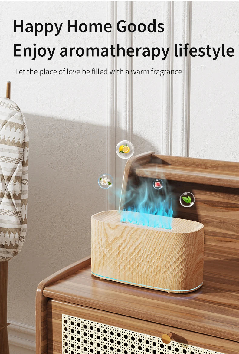 Nueva lámpara de ambiente colorida USB, máquina de aromaterapia de escritorio para el hogar y la Oficina, humidificador creativo de llama con grietas, pulverizador de atomización de aire