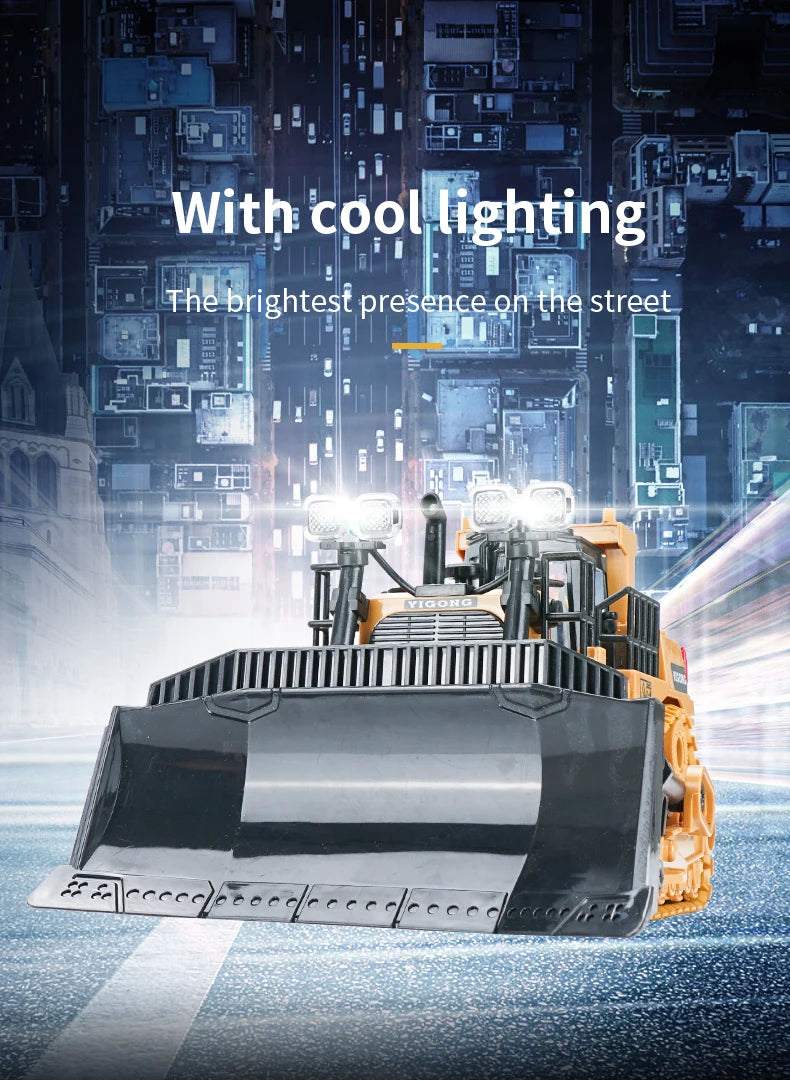 Bulldozer de Control Remoto RC 1/24 9 Canales 2.4G para Niños