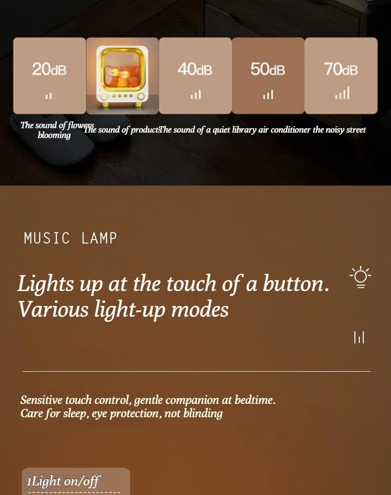 Altavoz Bluetooth Inalámbrico Portátil con Luz LED, Difusor de Aroma y Humidificador 3 en 1 de 160 ml, Luz Nocturna Cálida para Exteriores, Hogar y Auto