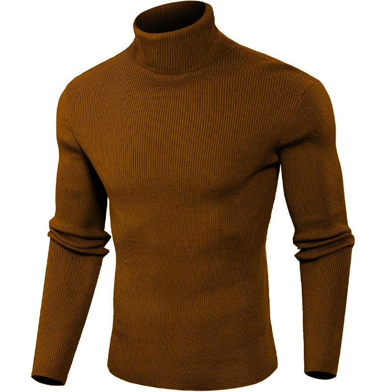 Juego de animales, blusa fría de lujo para hombre, suéteres informales, jersey de lana con cuello alto, camisetas básicas a rayas, sudadera cálida de punto para hombre