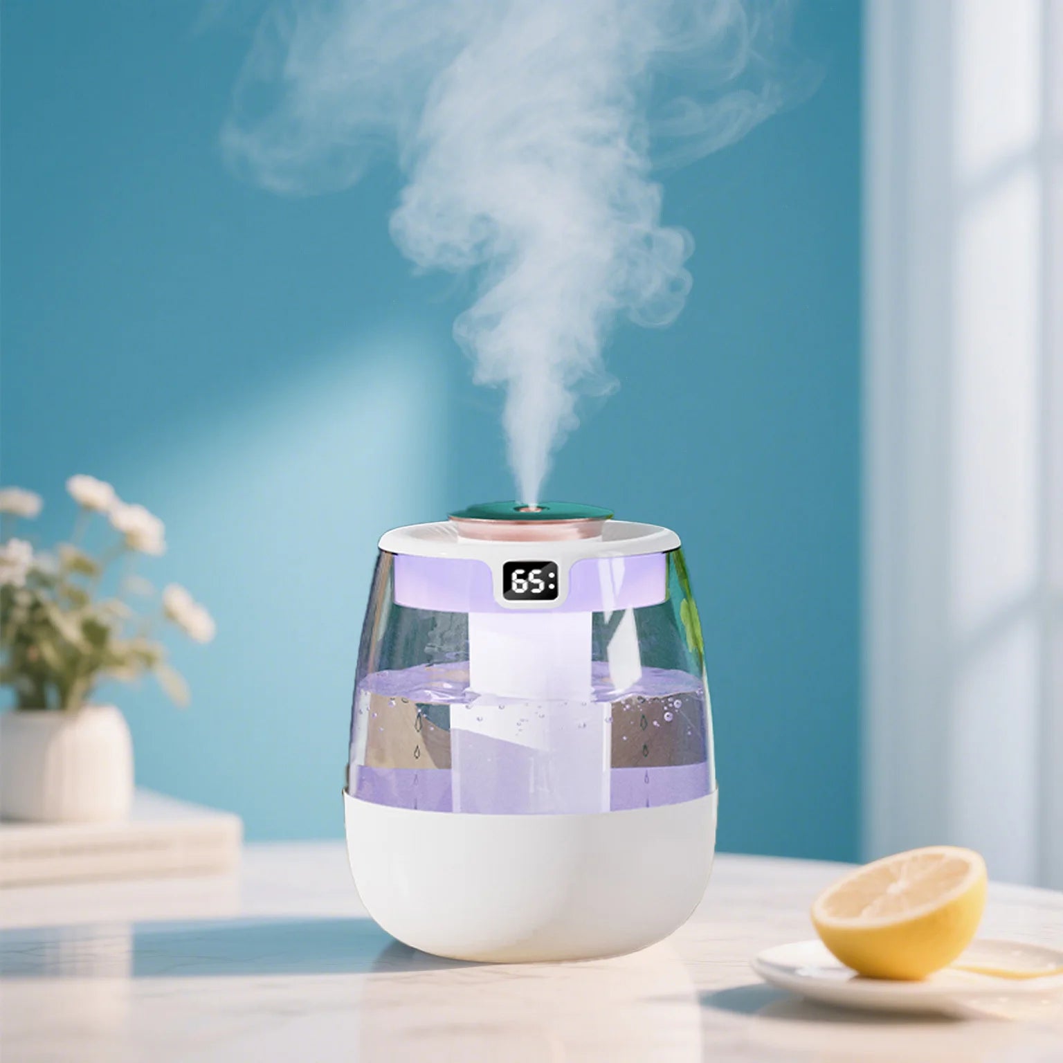 Tres modos de humidificador opcional, doble pulverización para el hogar y la Oficina, suplemento de agua y aire con pulverizador grande, pantalla digital inteligente
