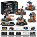 Kit de construcción de robot espacial 5 en 1 con pantalla LED, control remoto de programación Bluetooth: juguete STEM, el regalo de Navidad perfecto