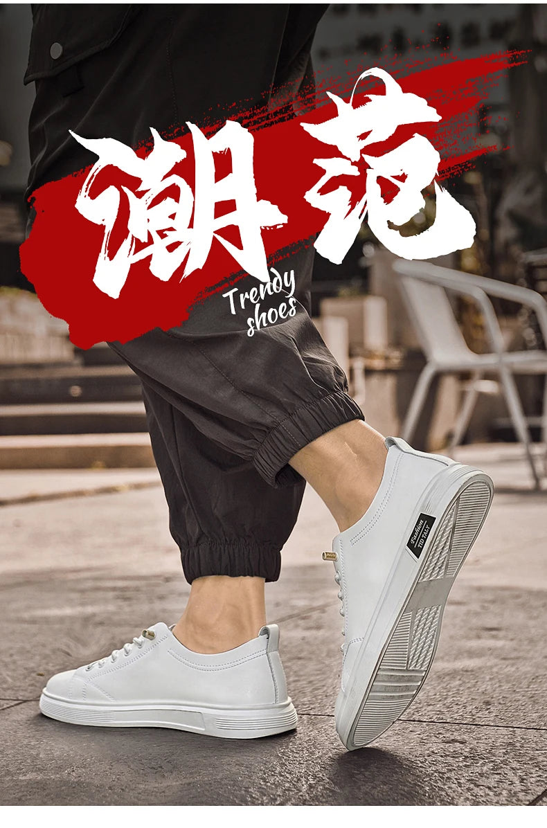 Zapatos casuales, zapatos deportivos de piel de vaca, zapatos planos, zapatos casuales clásicos para hombres, nuevos estilos de primavera y otoño, zapatos casuales de moda
