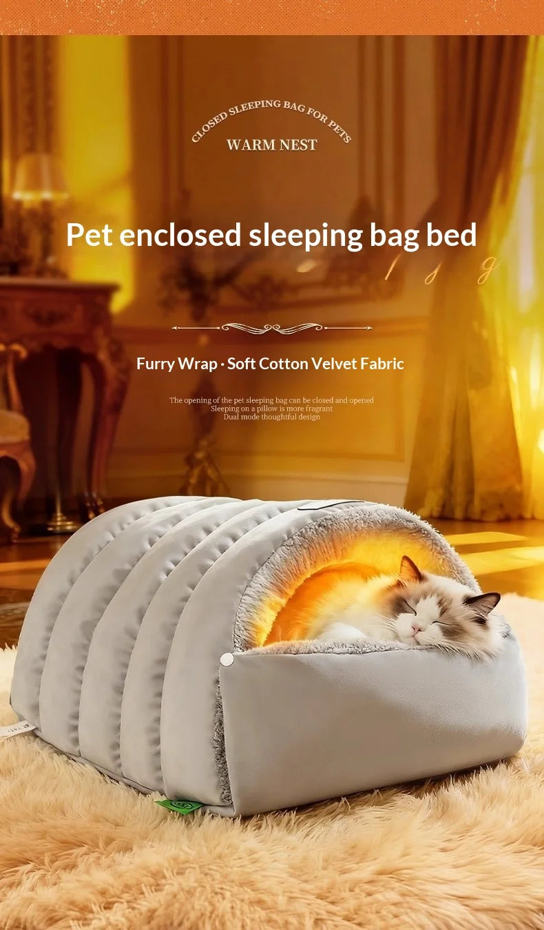Cama Cueva para Gatos - Suave, Lavable y Antideslizante
