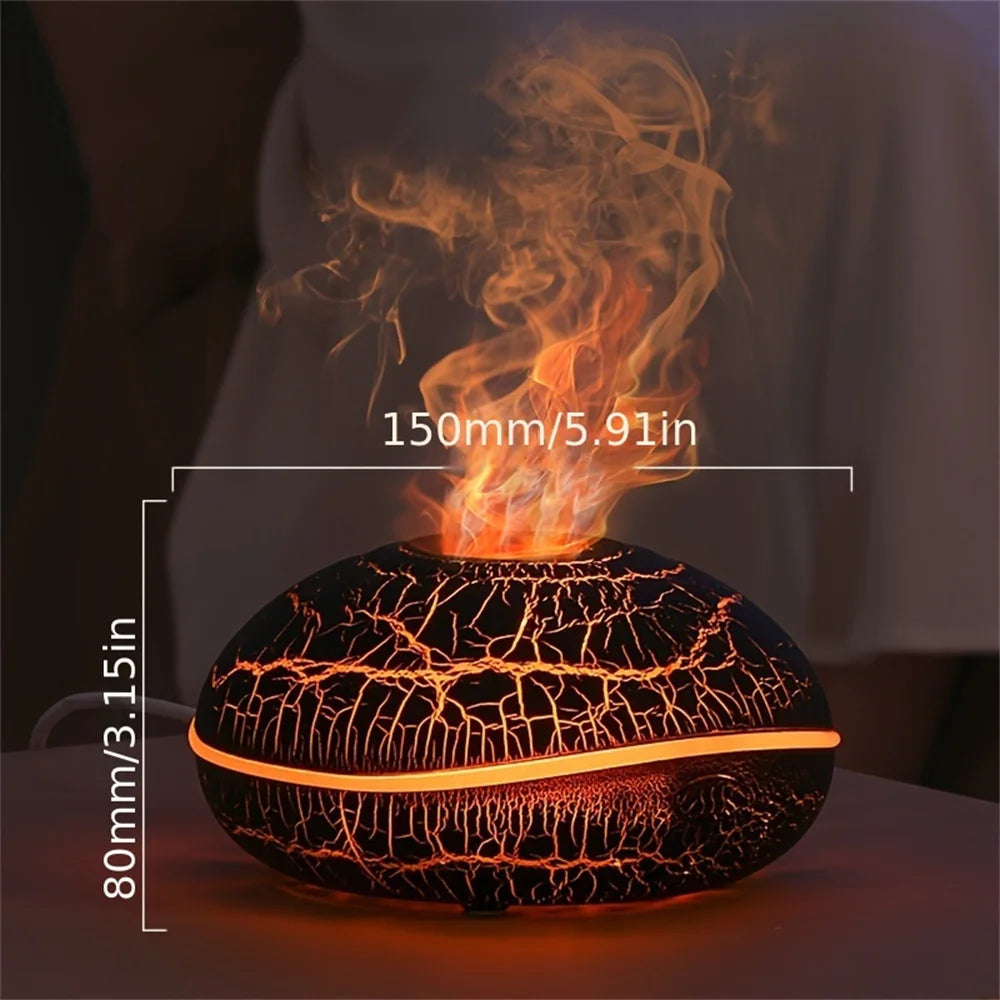 La llama del humidificador aromático puede agregar aceite esencial, pequeña máquina de aromaterapia, humidificador de aire equipado con función de iluminación colorida