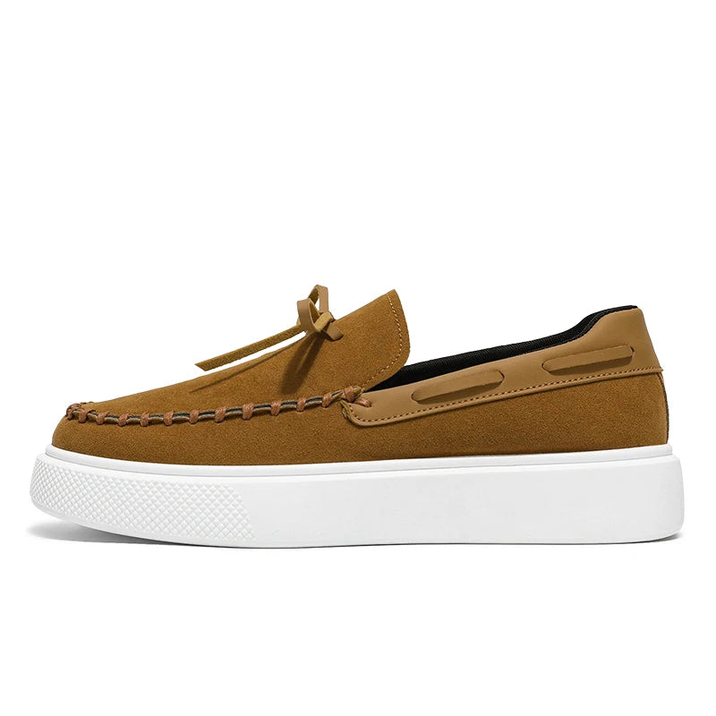 Mocasines casuales de estilo británico para hombre, cuero transpirable, antideslizantes