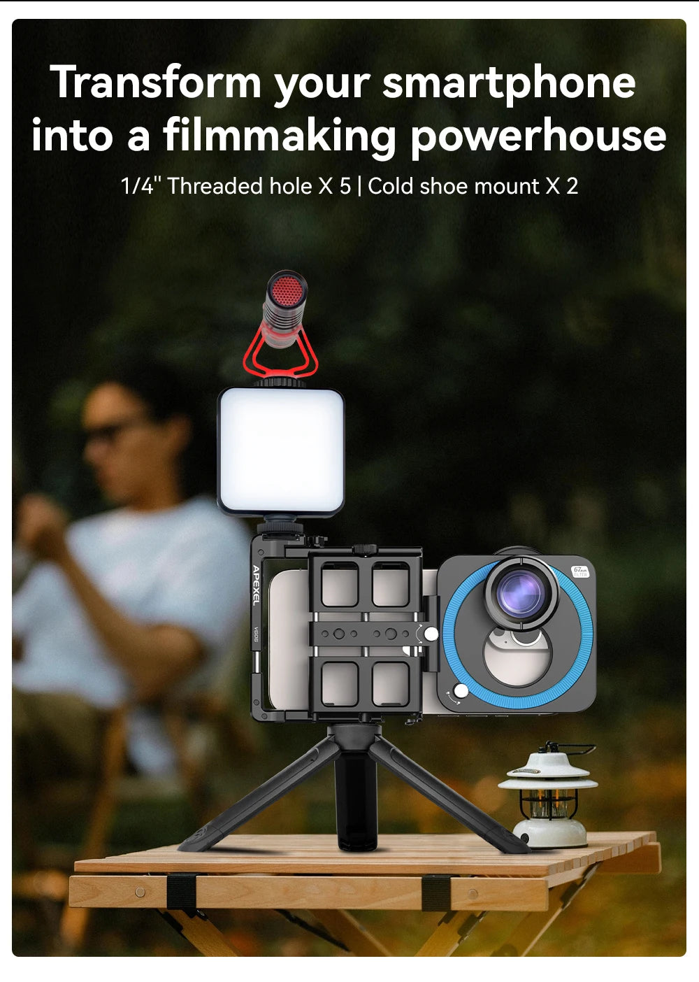 Kit de Vídeo Profesional con Jaula Estabilizadora para Smartphone