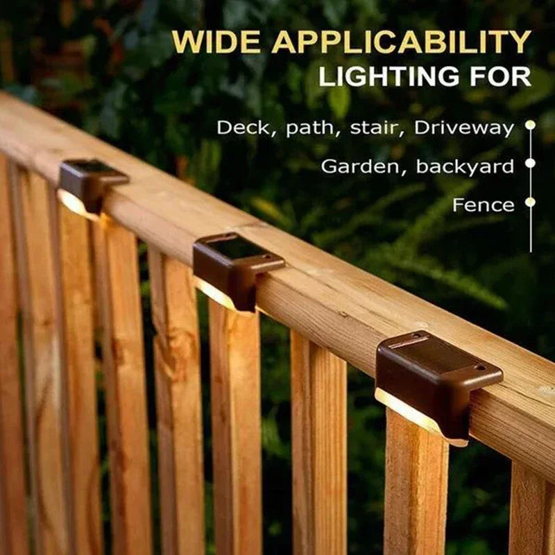 Paquete de 4/8/12 Luces Solares para Terraza, Luces Solares Impermeables para Escaleras, Vallas, Patios y Caminos con Encendido/Apagado Automático