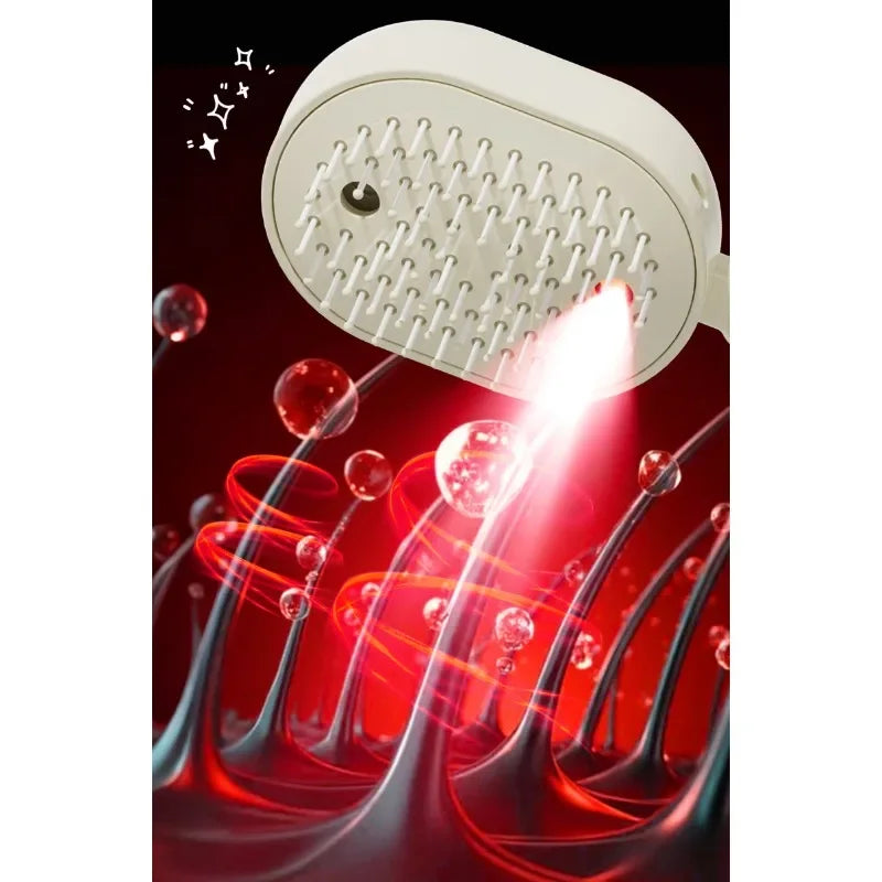 Peine eléctrico vaporizador con aceites esenciales para cabello, autolimpiante