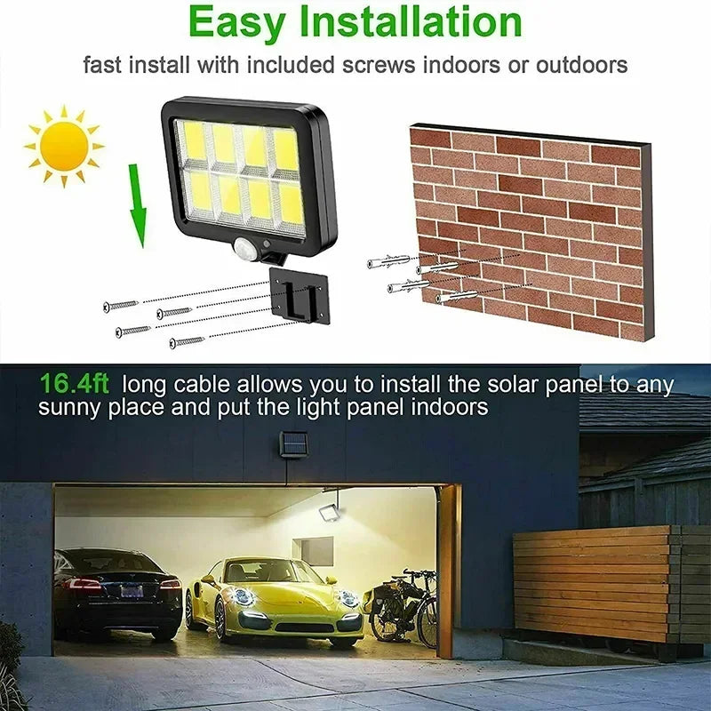 Lámpara de pared dividida con Sensor Solar, 3/2/1 Uds., 3 modos, movimiento impermeable, farolas de jardín, lámpara Solar, luz de jardín 160/120/100COB