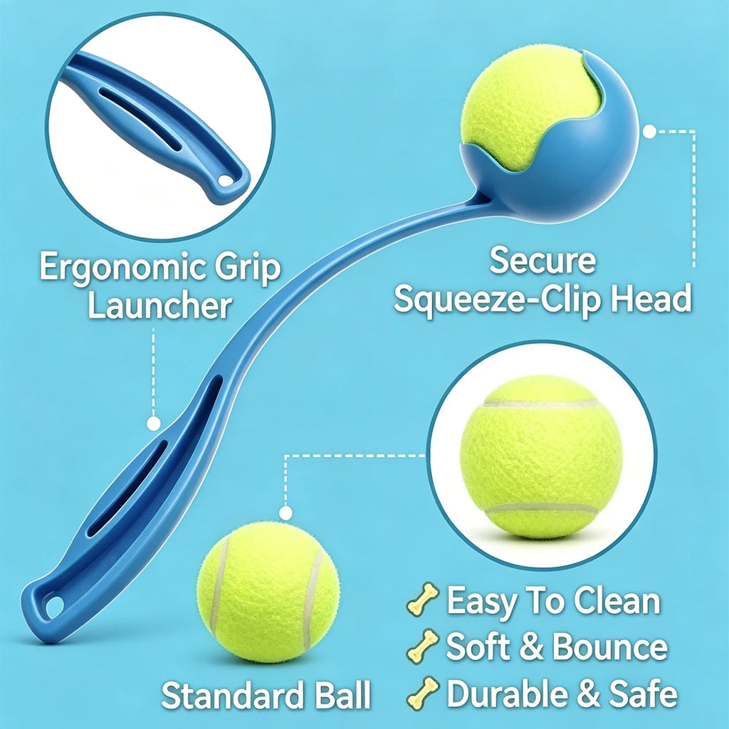 Lanzador de Pelotas Portátil para Perros, Juguete Interactivo para Lanzar Pelotas de Tenis, para Entrenamiento de Cachorros al Aire Libre, Venta al Por Mayor