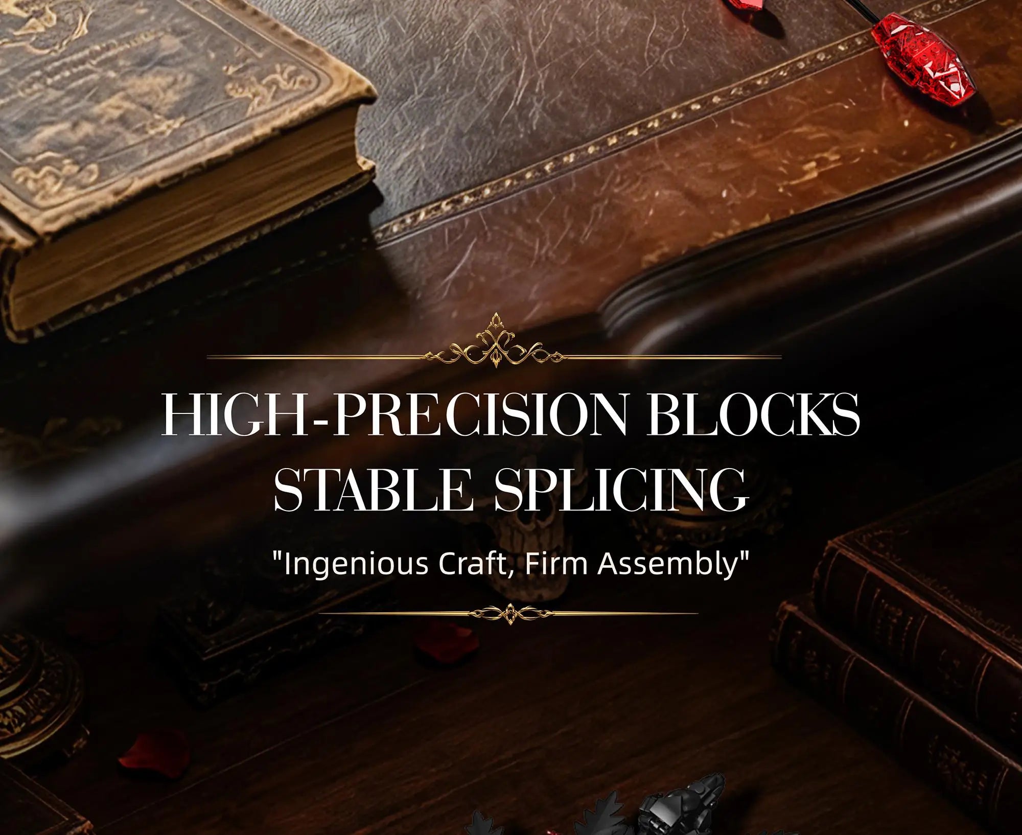 Set de Bloques de Construcción de Violín con Corona de Rosas y Cruz de la Serie Noche Gótica, Modelo MOC, Juguete de Ensamblaje, Adorno de Escritorio, Regalo de Cumpleaños