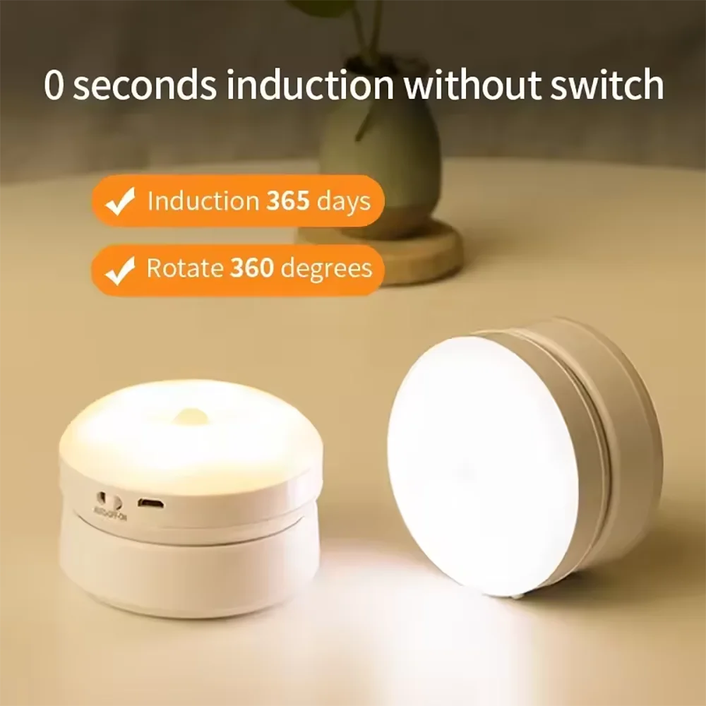 Luz Nocturna Magnética Giratoria con Sensor 360°