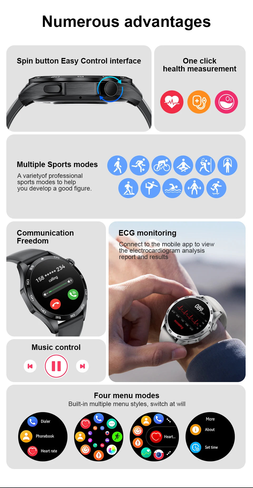 Nuevo Reloj Inteligente GT4Pro 2026 para Android e iOS, con NFC, Rastreador GPS, Pantalla AMOLED HD de 360*360, Monitor de Ritmo Cardíaco, Llamadas Bluetooth