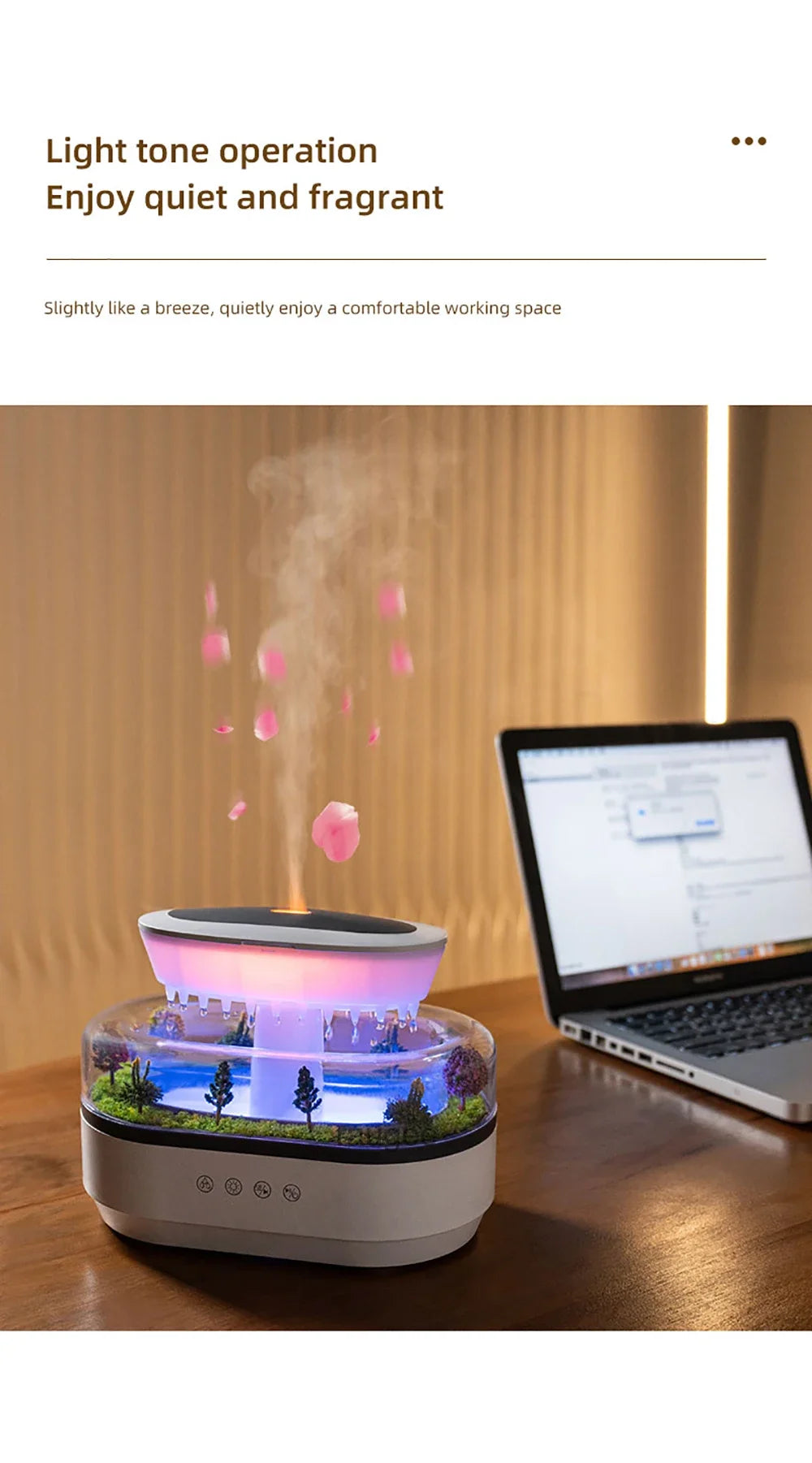 Humidificador Gota de Lluvia con Luz Ambiente