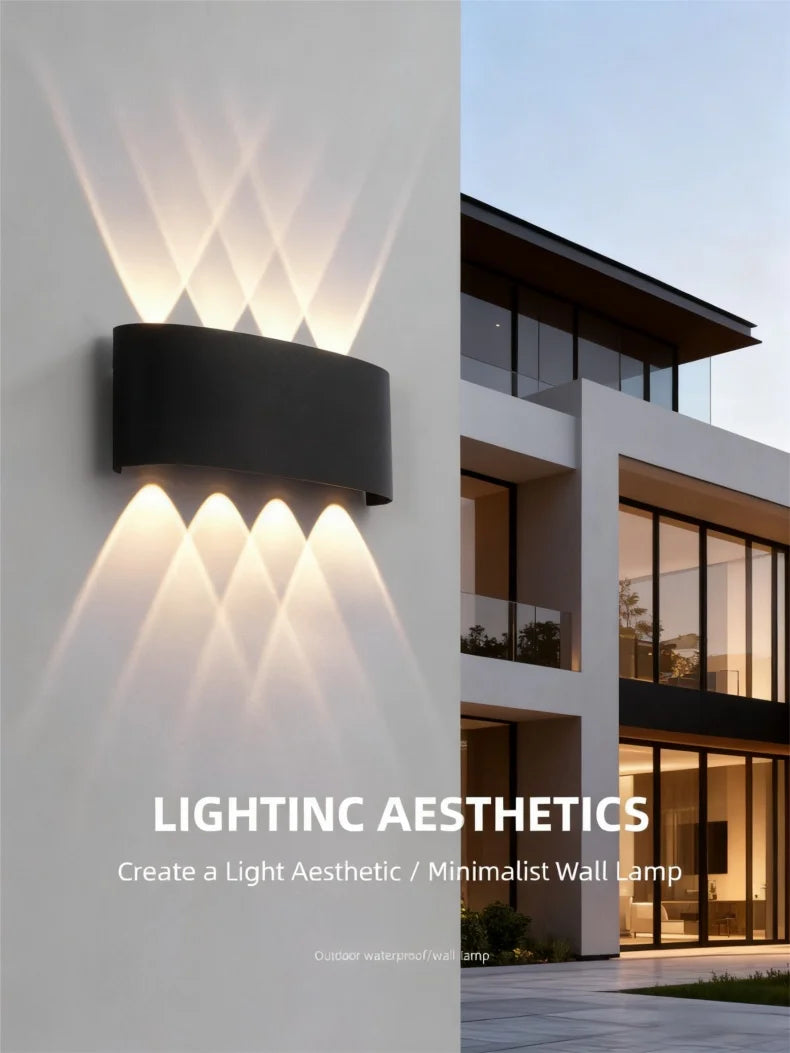 Lámpara de Pared LED Exterior IP65 Impermeable Moderna para Hogar