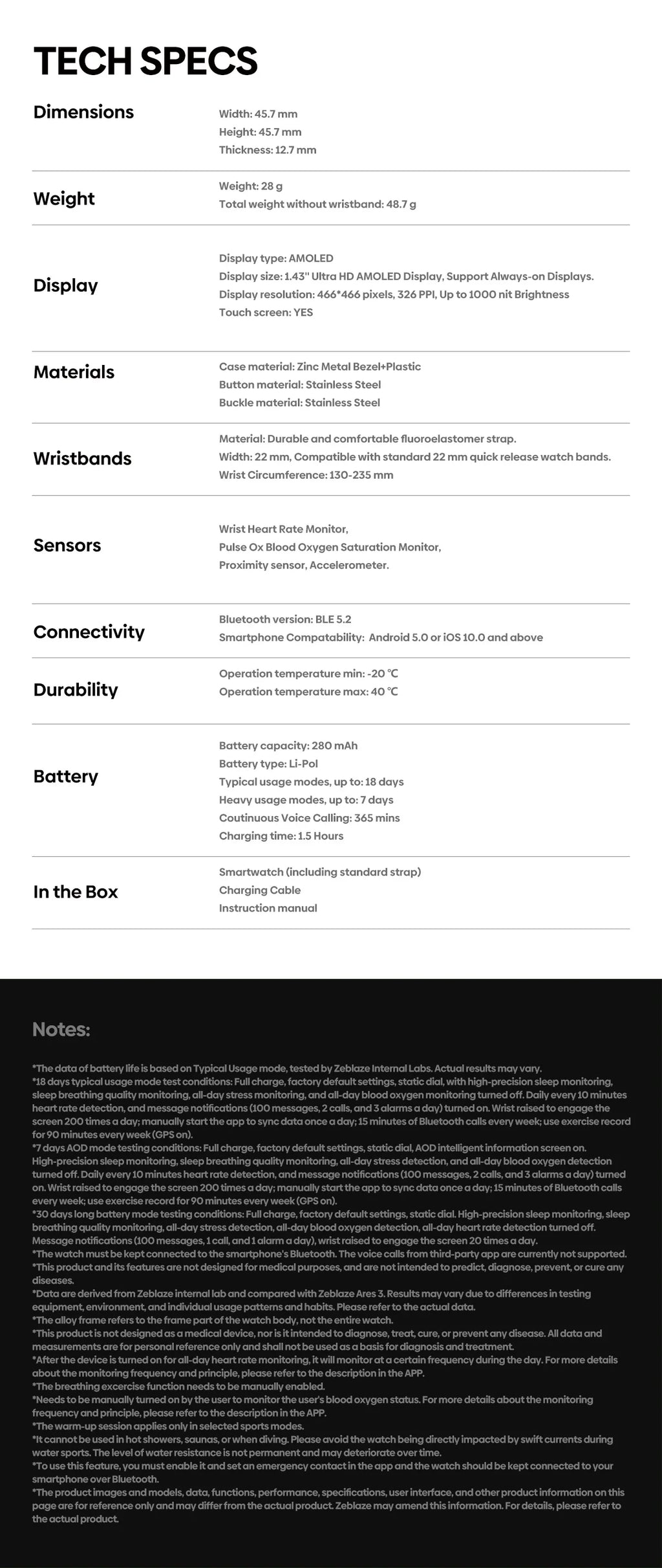Zeblaze Ares 3 Plus Reloj Inteligente AMOLED