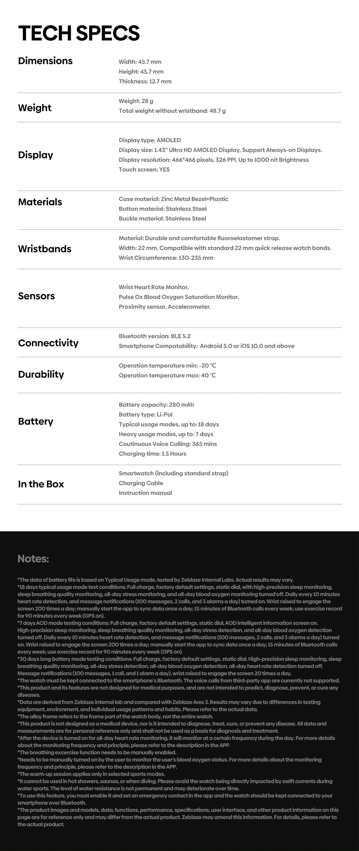 Zeblaze Ares 3 Plus Reloj Inteligente AMOLED