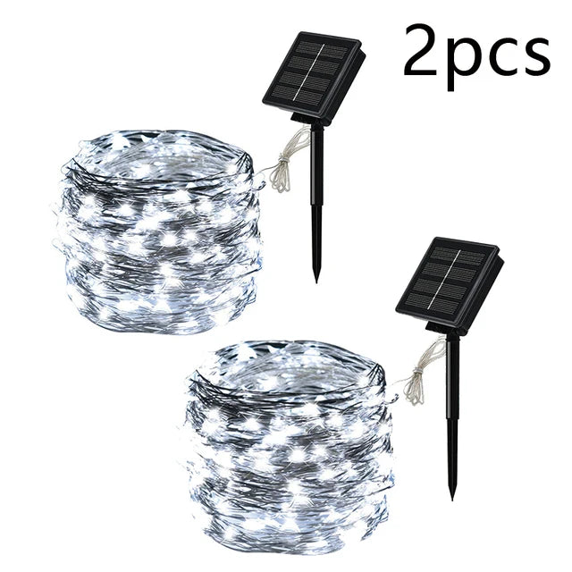 Guirnalda de Luces LED Solares para Jardín 8 Modos Impermeable