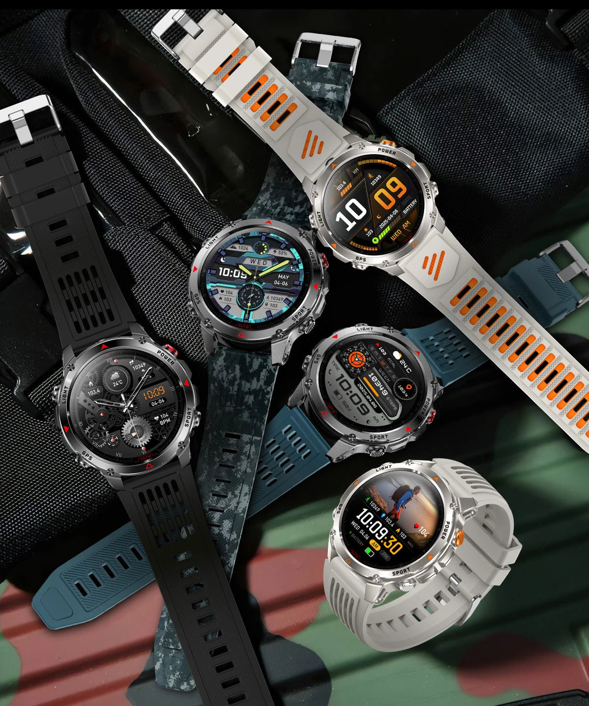 Reloj Inteligente AMOLED 1100mAh con Linterna LED, IP69 y Llamadas Bluetooth