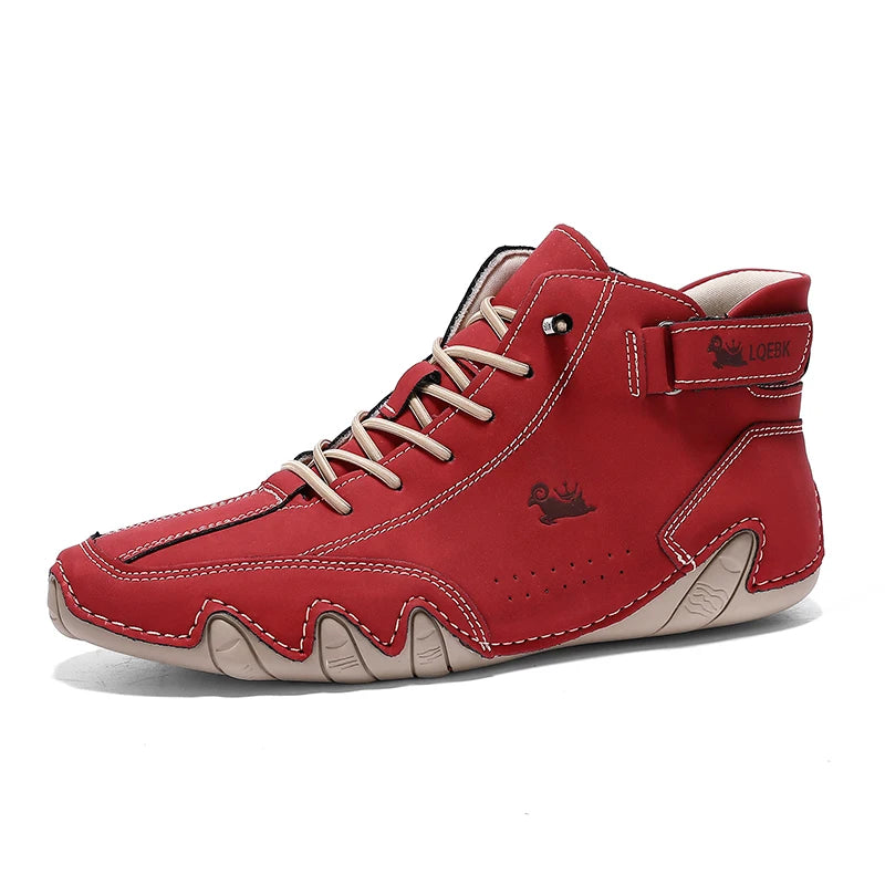 Zapatos informales de cuero, zapatillas de deporte para hombre, mocasines para caminar al aire libre, calzado cómodo, botas de lujo para hombre