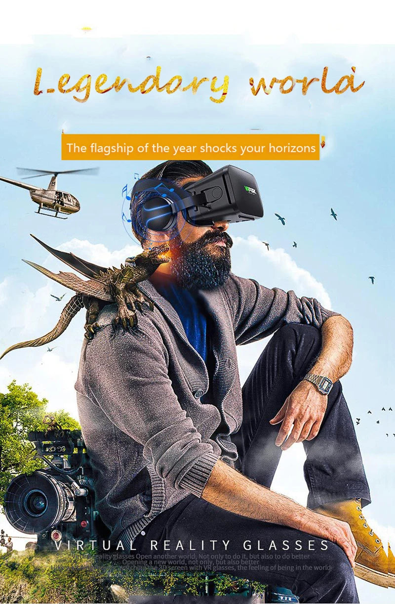 Gafas de Realidad Virtual 3D VR, Auriculares para Smartphone, Casco, Lentes para Teléfono Móvil, Dispositivo con Controlador para Videojuegos