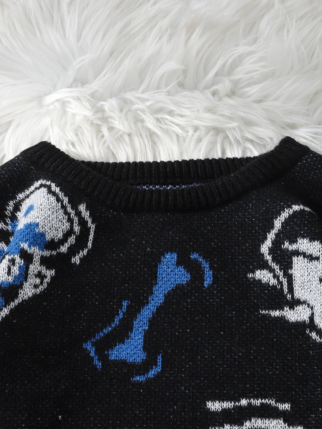 Suéter de Punto Jacquard Dragon Roar, Cuello Redondo para Hombre