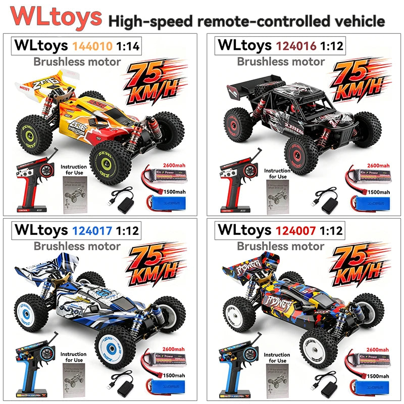 Coche Teledirigido WLtoys Todoterreno 4WD 2.4G hasta 75 km/h