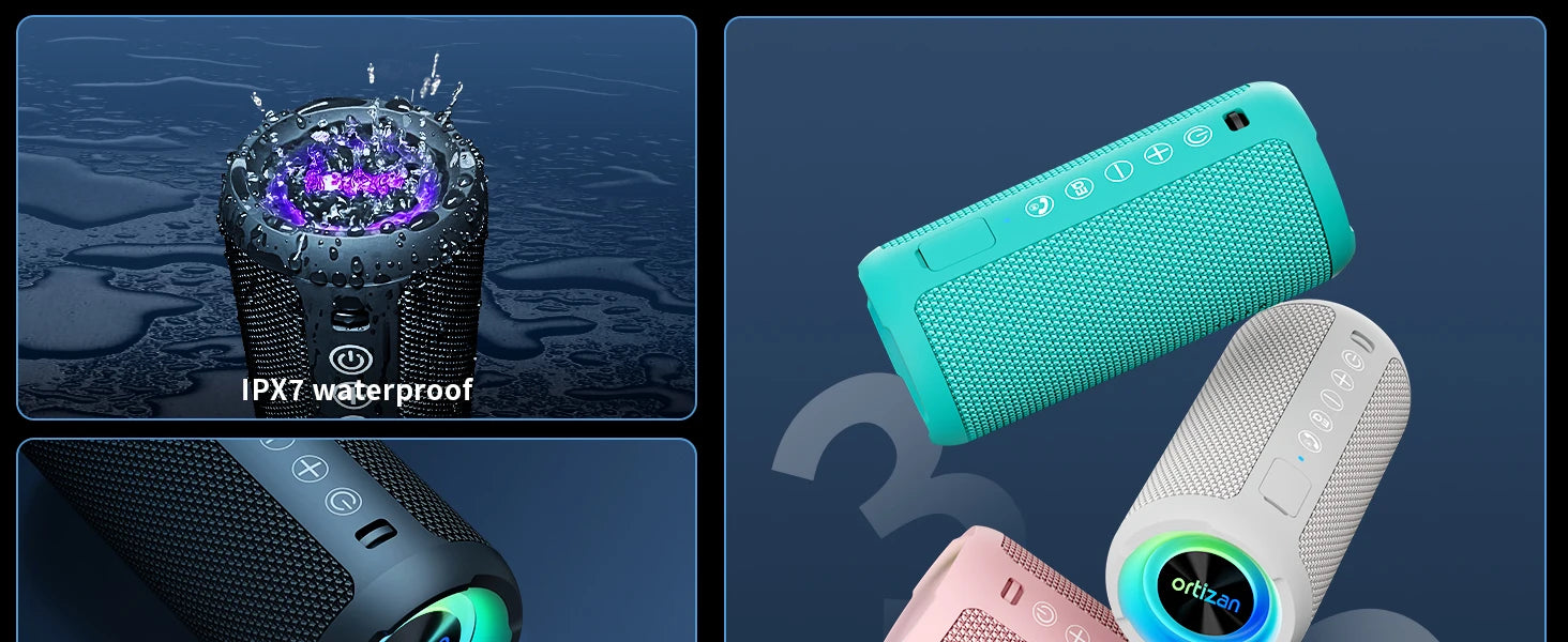 Ortizan X10 Altavoz Bluetooth Portátil IPX7 30H