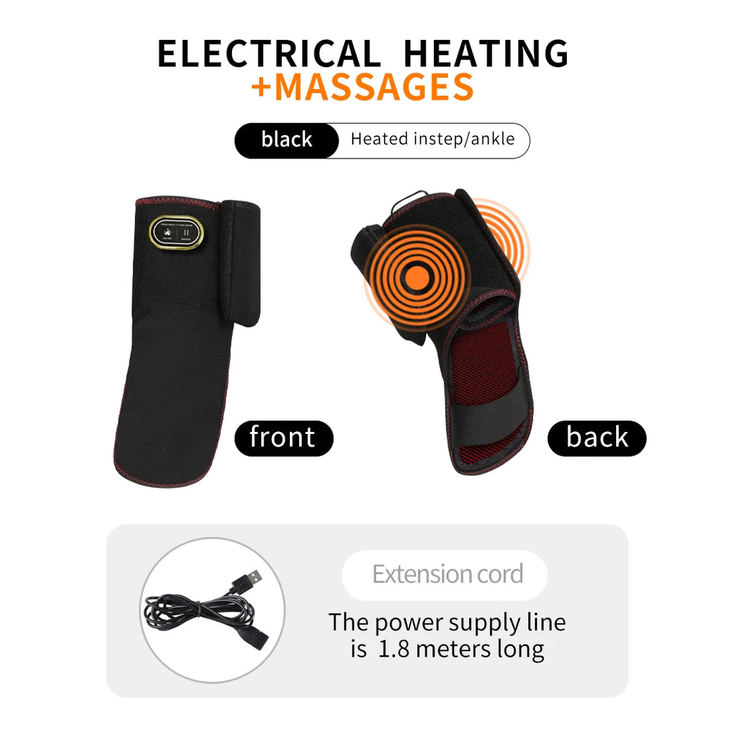 Almohadilla Térmica Inalámbrica para Tobillo, Masajeador Eléctrico con Vibración, Envoltura Térmica Recargable para Pies, Manos y Muñecas, Soporte Térmico para Muñeca y Tobillo