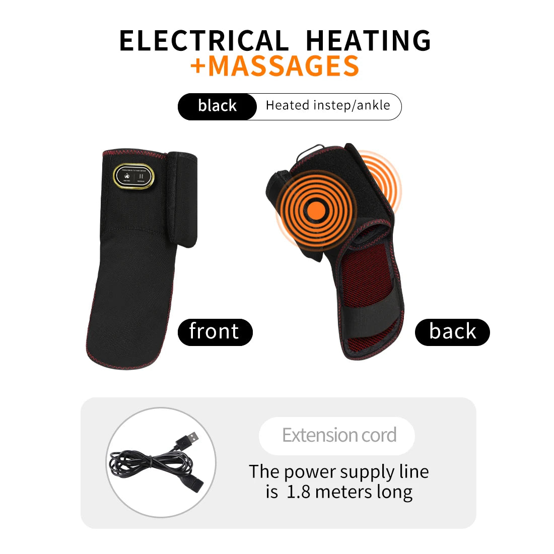 Almohadilla Térmica Inalámbrica para Tobillo, Masajeador Eléctrico con Vibración, Envoltura Térmica Recargable para Pies, Manos y Muñecas, Soporte Térmico para Muñeca y Tobillo