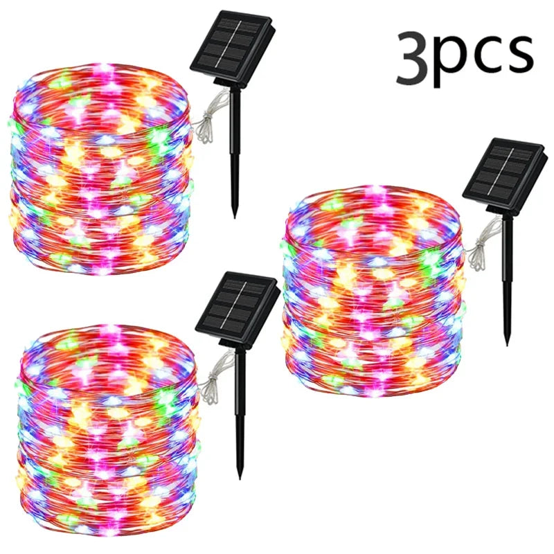 Guirnalda de Luces LED Solares para Jardín 8 Modos Impermeable