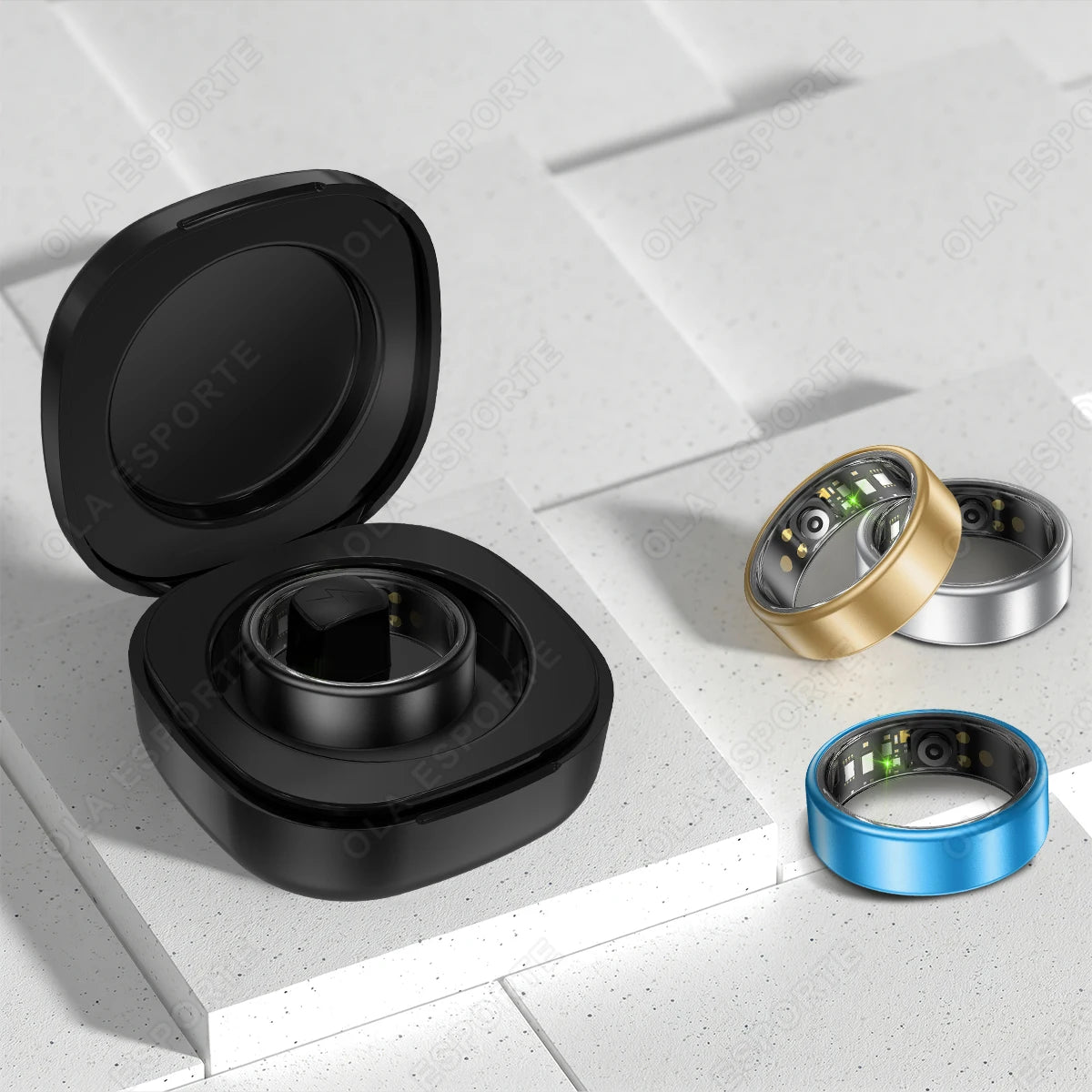 Nuevo Anillo Inteligente R12 2026 con Caja de Carga, Gestor de Salud, Resistente al Agua IP68 5 ATM, Múltiples Modos Deportivos, Anillos Inteligentes para Hombres y Mujeres