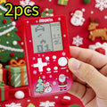 Consola de Juegos Retro con Diseño de Ladrillos Navideños, Tetris con Temática Festiva, Consola Electrónica Portátil, Regalo Festivo