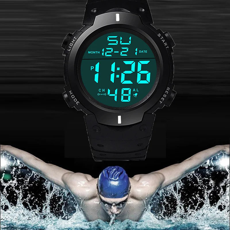 Relojes deportivos LED para hombre, Reloj Digital de marca superior para hombre, Reloj electrónico multifuncional de goma para hombre, Reloj electrónico para cronometraje de atleta