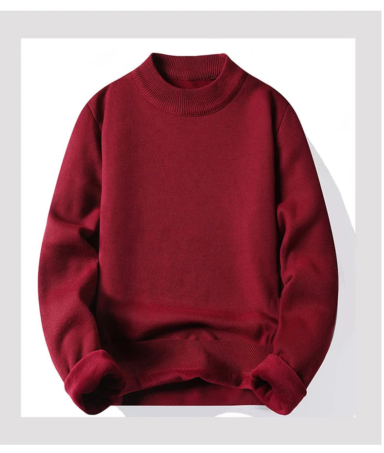 Jersey para hombre, suéter suave, camisas de terciopelo de invierno, ropa de marca, blusa fría cálida de lana tejida, camisas inferiores ajustadas